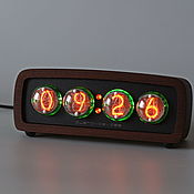 Ламповые часы "Aviator 12" (цвет красное дерево)+коробка