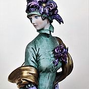 Винтаж handmade. Livemaster - original item Statuette of a Lady with a levrette Capodimonte G. Cappe 1959. Handmade.