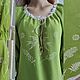 Dress in boho style with the author's painting Fairy Tale light green. Dresses. Kupava - ethno/boho. My Livemaster. Фото №6