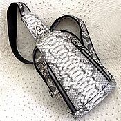 Сумки и аксессуары handmade. Livemaster - original item Shoulder bag made of genuine python leather, in gray!. Handmade.