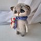 Кот с Гогой валяная игрушка сувенир. Войлочная игрушка. Тихая Радость. Ярмарка Мастеров.  Фото №4
