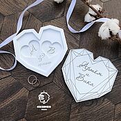 Свадебный салон handmade. Livemaster - original item Jewelry box for rings heart shape.. Handmade.