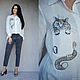 Shirt with embroidery ' Cats and mice'. Blouses. KVITKA. Online shopping on My Livemaster.  Фото №2