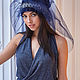 Turban hat hijab of blue velvet with veil. Turban. TURBAN SVS. My Livemaster. Фото №5
