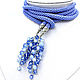 Lariat 'Forget-me-not', bead harness, blue, blue. Lariats. Beaded jewelry. My Livemaster. Фото №5