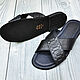Slippers made of genuine python leather, in dark blue color!. Slippers. SHOES&BAGS. My Livemaster. Фото №5