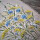 Linen panel-scroll Chicory and tansy Painting