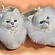 Order Home Slippers felted 'White kittens'. wool gifts. Livemaster. . Slippers Фото №3