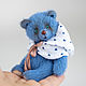 Мишка тедди голубой с голубыми глазами, миниатюра. Мишки Тедди. Teddy by Olga Prokudina. Ярмарка Мастеров.  Фото №7