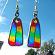 Earrings 'rainbow round trip', copper, plastic. Earrings. IVA rainbow art. Online shopping on My Livemaster.  Фото №2