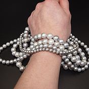 Материалы для творчества handmade. Livemaster - original item Natural Grey Pearls AAA Grade Beads 9 mm. Handmade.