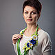 Necklace leather Daisies and cornflowers. Decoration leather. Necklace. lanssveta. Online shopping on My Livemaster.  Фото №2