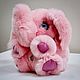 Pink Elephant from natural Rex rabbit fur
