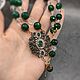Order Emerald Necklace with agate chalcedony and Rhinestone pendant. naturalkavni. Livemaster. . Necklace Фото №3