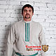 Order Men's linen shirt 'Alatyr' green. Slavyanskie uzory. Livemaster. . People\\\'s shirts Фото №3
