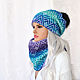 Set winter 'Ocean' double women's hat Snood. Headwear Sets. Natalie Wool -Art. Online shopping on My Livemaster.  Фото №2