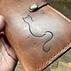 Кошка Лонгер кожаное портмоне кошелек тревел оранжевый. Кошельки. Iron Arm Leatherworks (Екатерина). Ярмарка Мастеров.  Фото №4