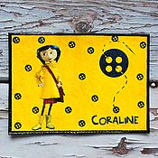 Сумки и аксессуары handmade. Livemaster - original item Leather passport cover for Coraline in the land of nightmares Coraline. Handmade.