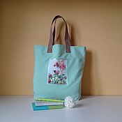 Сумки и аксессуары handmade. Livemaster - original item beach bag: Mint Bag with Flower Fairy. Handmade.