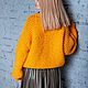 Стильный укороченый желтый свитер оверсайз. Свитеры. knitting4you. Ярмарка Мастеров.  Фото №5