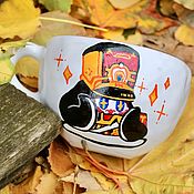 Посуда handmade. Livemaster - original item Large Handmade Mug with a Pom-Pom Honkai Pattern: Star Rail. Handmade.