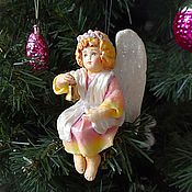 Сувениры и подарки handmade. Livemaster - original item Christmas toys made of cotton wool Christmas angel. Handmade.