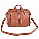 Кожаная сумка-рюкзак "Бигмэн" (светло-коричневая). Классическая сумка. Кожинка. Ярмарка Мастеров.  Фото №6