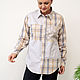 Author's shirt in men's Patchwork beige style. Shirts. NATALINI. My Livemaster. Фото №5