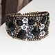 Bracelet in bronze tone with crystals and flowers, Vintage bracelets, St. Petersburg,  Фото №1
