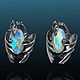 Серьги С драконами с Лунным камнем. Кулон. Aventure.Jewelry. Интернет-магазин Ярмарка Мастеров.  Фото №2