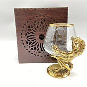 Посуда handmade. Livemaster - original item Cognac glass Lion. Handmade.