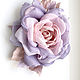 FABRIC FLOWERS. Chiffon rose ' Pink Lavender ', Brooches, Vidnoye,  Фото №1