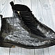 Half-boots made of genuine crocodile leather, in black. Ankle boot. SHOES&BAGS. My Livemaster. Фото №6