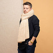 Аксессуары handmade. Livemaster - original item Beige scarf for men. Handmade.