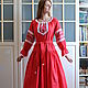Red linen dress Vesnyanka Russian, Slavic. Folk dresses. Kupava - ethno/boho. Online shopping on My Livemaster.  Фото №2