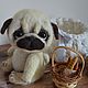 Щенок мопса. Войлочная игрушка. Войлочная игрушка. Елена Артеменко (lafelto) (ElenaRR). Ярмарка Мастеров.  Фото №4
