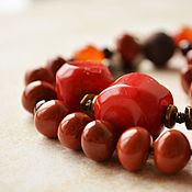 Украшения handmade. Livemaster - original item Beads from natural stones long Autumn etude. Handmade.
