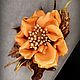 Order Copy of Copy of Flower from leather brooch peony. silkjardin (silkjardin). Livemaster. . Brooches Фото №3