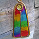 Earrings 'rainbow round trip', copper, plastic. Earrings. IVA rainbow art. My Livemaster. Фото №5