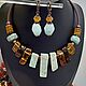 Украшения с янтарем и амазонитом. Колье. Elena Moonlight Jewelry. Ярмарка Мастеров.  Фото №6