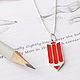 Pencil pendant silver with enamel with a chain of convenient size, Pendant, Kostroma,  Фото №1