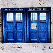 Сумки и аксессуары handmade. Livemaster - original item Leather passport cover Doctor who TARDIS doctor who. Handmade.
