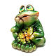 Ceramic figurine 'Frog with a moth', Figurine, Balashikha,  Фото №1