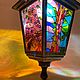 Подвесной светильник с витражной росписью
