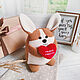 Soft toy dog Corgi with a heart, Stuffed Toys, Chaikovsky,  Фото №1
