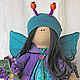 Order Doll butterfly. Turquoise with purple. Interior doll. CountryKids - doll with a soul. Livemaster. . Dolls Фото №3