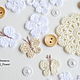 El conjunto de 'Vintage' de punto decoración,pugovki. Scrapbooking Elements. Natalie crochet flowers. Интернет-магазин Ярмарка Мастеров.  Фото №2