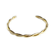 Украшения handmade. Livemaster - original item Gold twisted bracelet, hard gold bracelet 