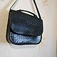 Leather female bag briefcase 'Black Croco'. Brief case. Lara & Ko. Online shopping on My Livemaster.  Фото №2