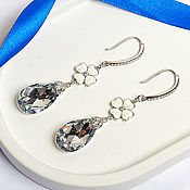 Украшения handmade. Livemaster - original item 925 sterling silver long earrings with mother of pearl. Handmade.